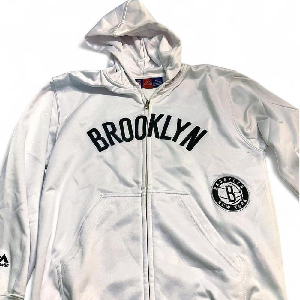 Majestic NBA brand hoodie featuring 'Brooklyn' lettering
